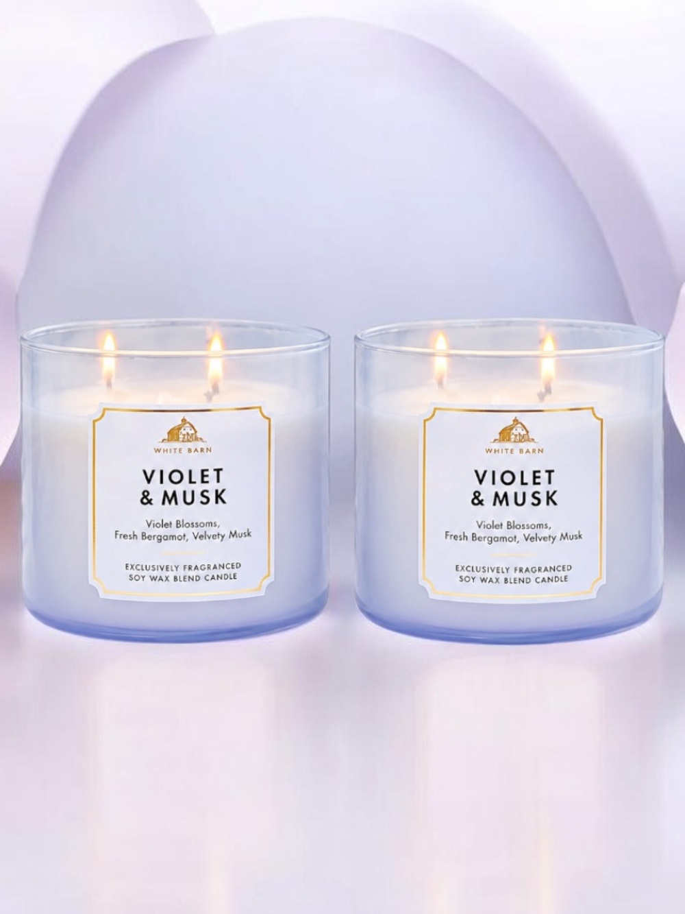 2 White Barn Violet & Musk 3-Wick Candle (Lavender)